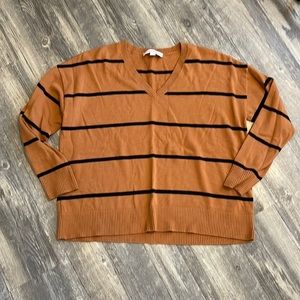 Loft size large Vneck stripe sweater.